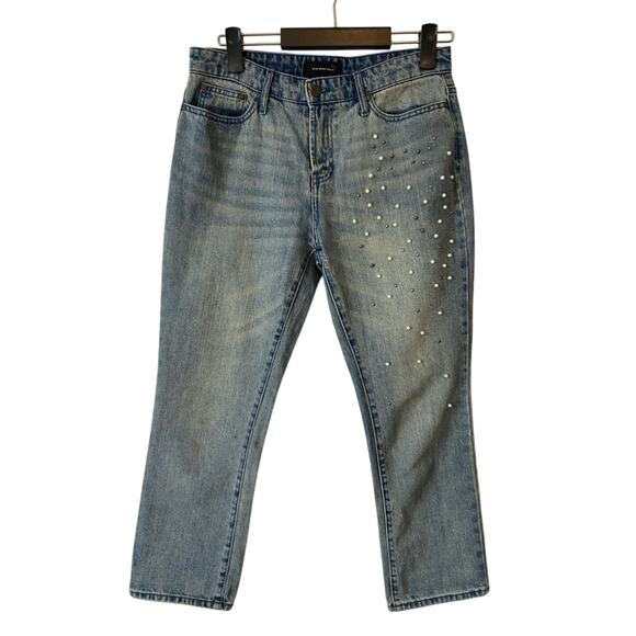 WHO What Wear Women's 6 Y2K 90's Pearl Embellished Mom Denim Jeans Streetwear - Picture 1 of 10